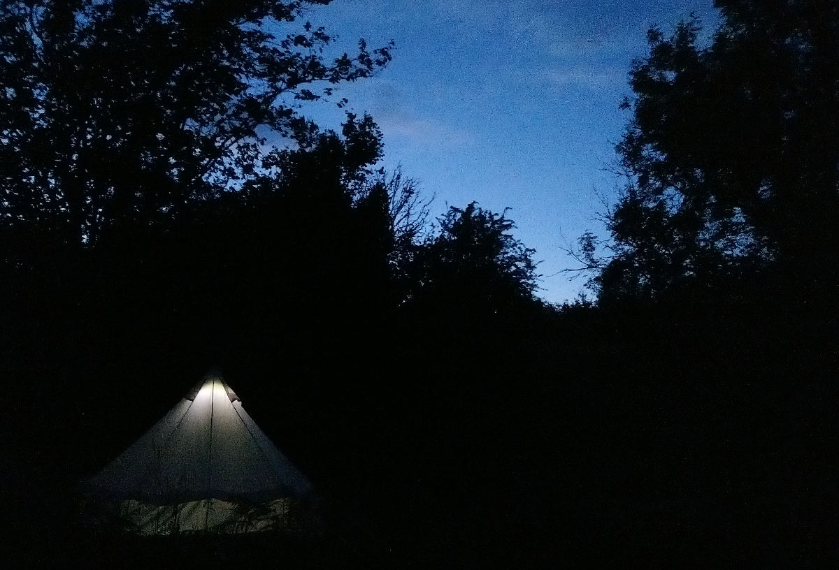 Wales campsite - temporarily clear skies