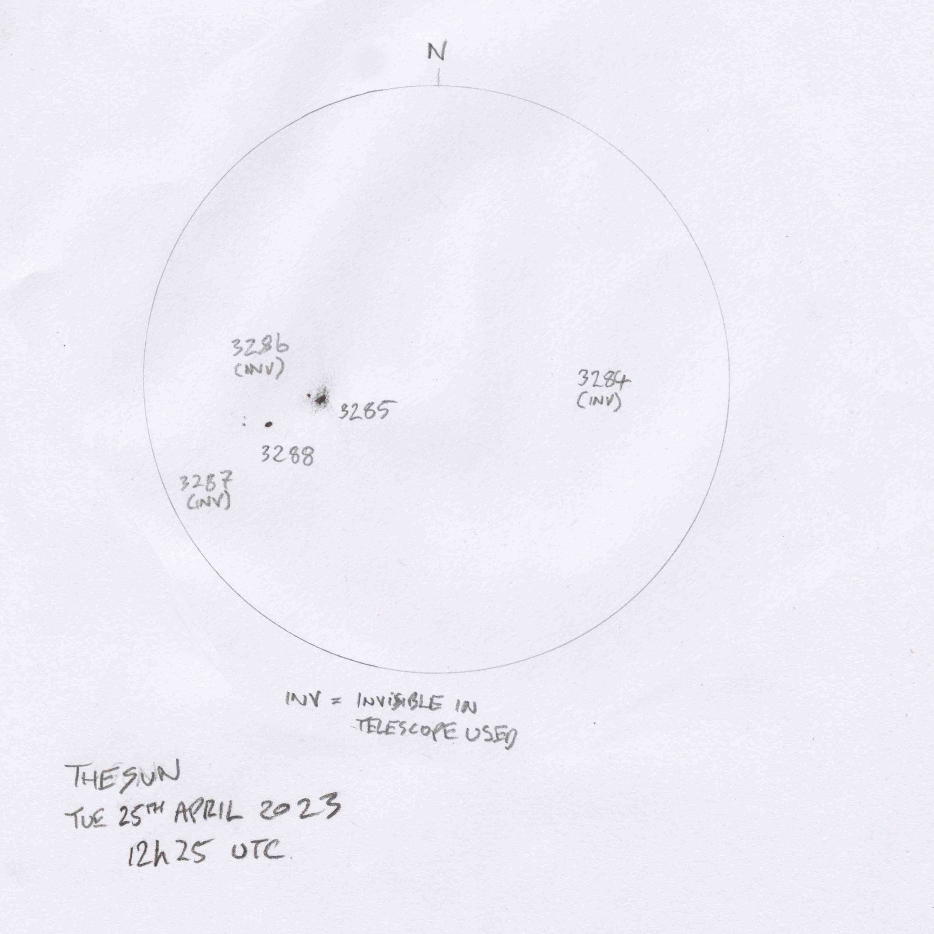 Sun 25-04-2023 with sunspot regions